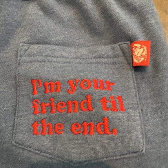 Chucky Halloween Horror Nights Overalls Womens XS Blue Shortalls Embroidered - Picture 5 of 14